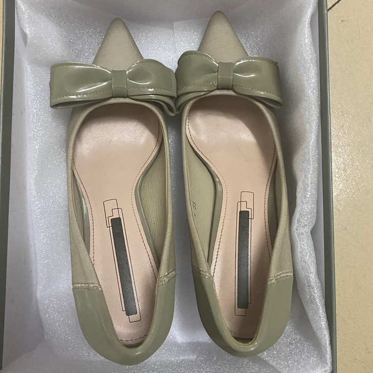 仙女风蝴蝶结百搭尖头高跟鞋