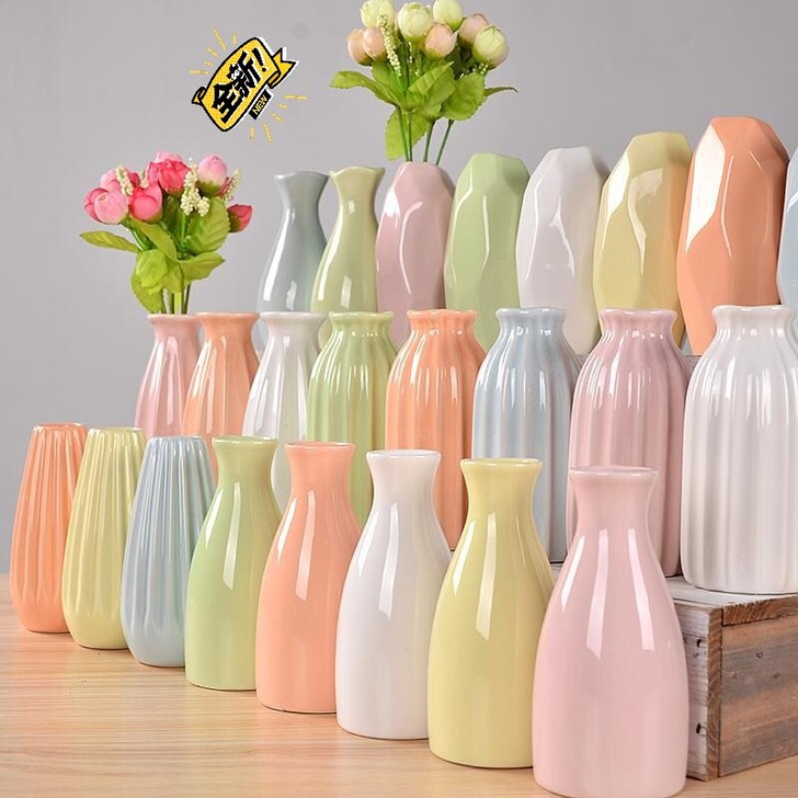 【5个装包邮】陶瓷小清新花瓶水培植物简约现...