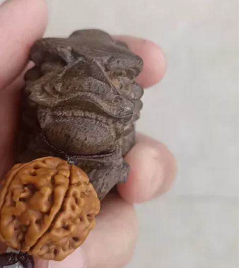 文玩老物件,手把件,龙鱼,戏珠,木雕工艺,...