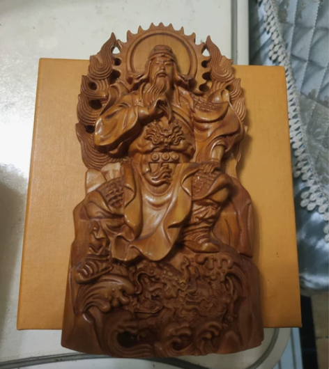 太行崖柏木雕关公像车载家居客厅摆件实木客厅...