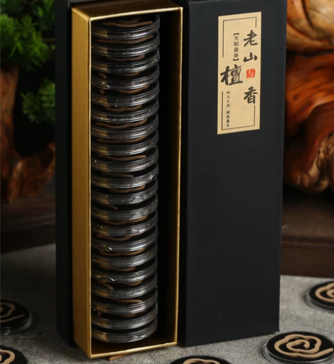 保真无粘粉老山檀香盘香檀香熏香家用室内倒闭...