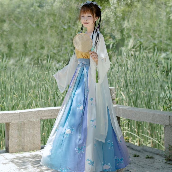 出社【七月】原创汉服女中国风齐腰襦裙宋制三...