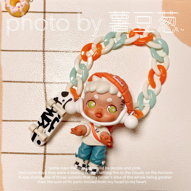 skullpanda滑板少年diy包包挂件...