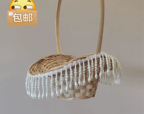 包邮 汉服摄影道具花篮新古典舞蹈古风流苏手...