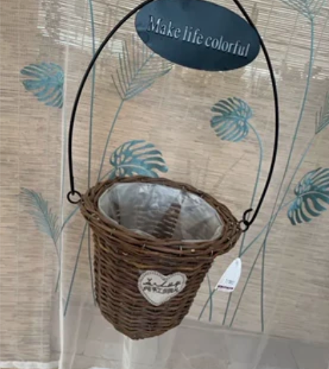 出口花园杂货藤编花篮一只！口径30高度30...