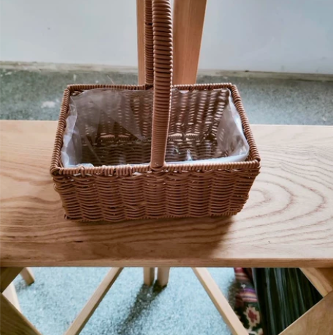 塑藤仿藤编提篮，花篮，拍照小篮子，带内衬，...