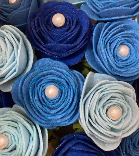 全新DIY花篮 自己做的花篮成品 淡蓝色 ...