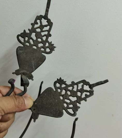 清代花篮形铜帐购一对,特价出 一好,一残,...