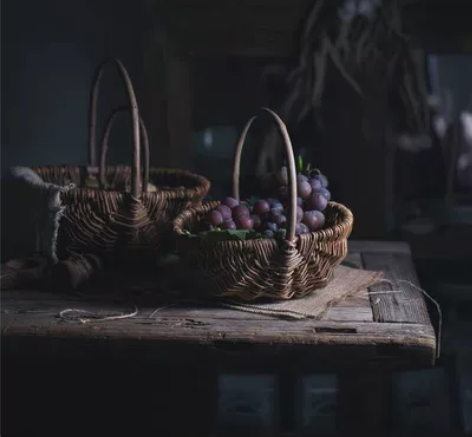 复古乡村风手工柳编提手篮三件套花篮摄影道具...