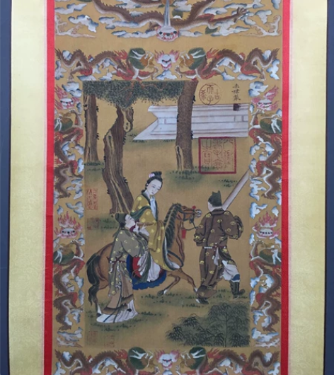 画家:朱棣 三尺中堂画 人物画纯手绘画 绢...