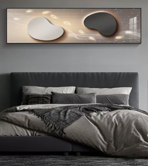 卧室床头简约现代石来运转装饰画 ♥点【我想...