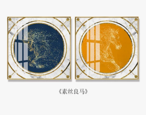 晶瓷画轻奢现代简约餐厅装饰画饭厅高档挂… ...