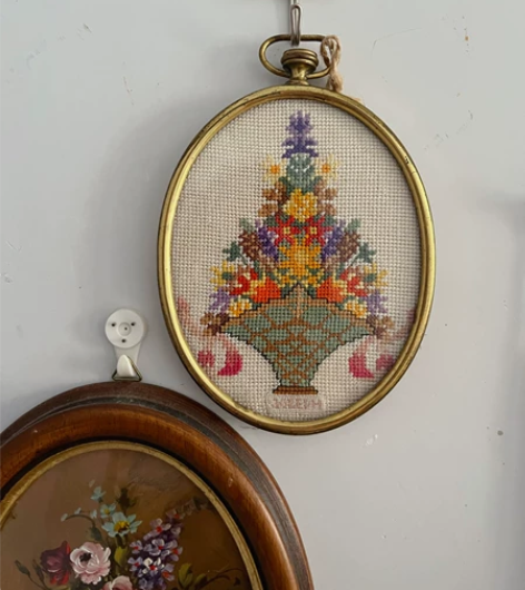 西洋古董刺绣画 西洋古董羊毛画，高15.5...