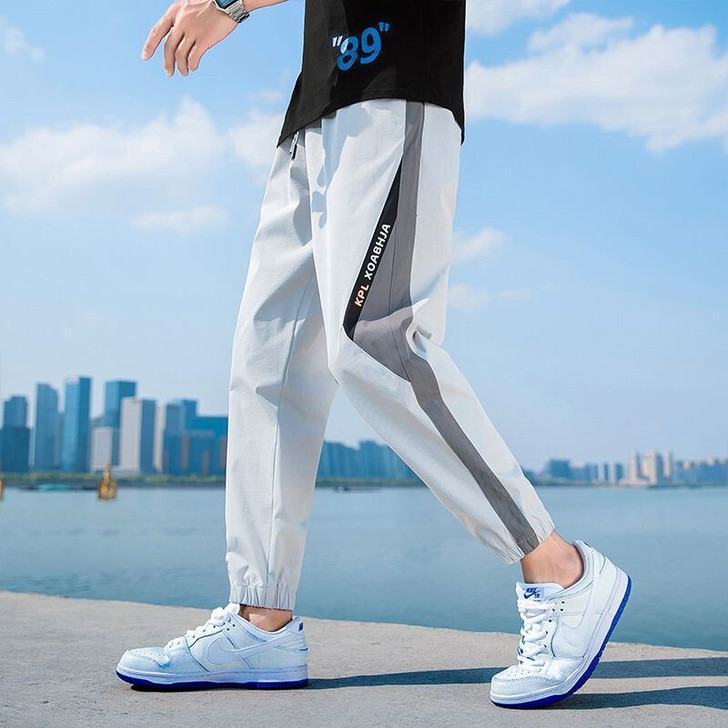 夏季薄款男士休闲裤韩版潮流百搭束脚裤子宽松...