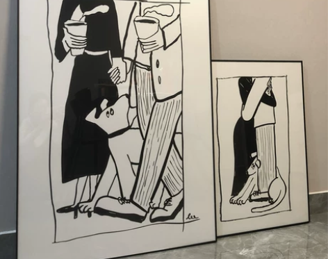 墙画壁画浪漫温馨情侣装饰画韩国艺术家我的爱...