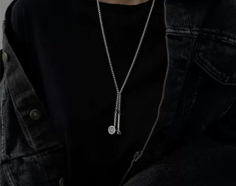 耳机造型钛钢项链男女ins潮欧美嘻哈蹦迪网...