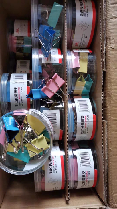 【6.5元40个包邮】全新包邮彩色长尾夹燕...