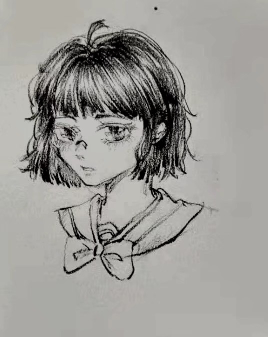 白菜价大头，铅笔，圆珠笔，指绘都可以