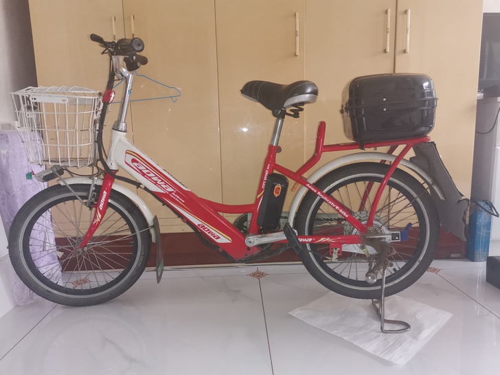 自己骑的轻快锂电池电动自行车，两套电池，便...