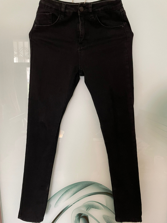 范范家黑色牛仔裤小脚裤全新