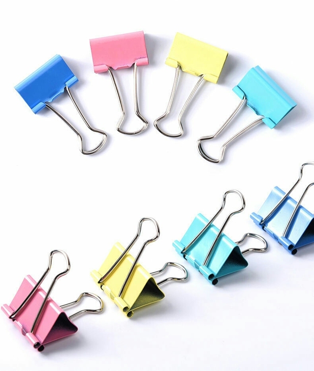 彩色长尾票夹文件夹子燕尾夹大小号书夹子办公...