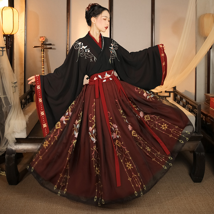 云芳晴绾星辰汉服女中国风交领齐腰襦裙魏晋风...