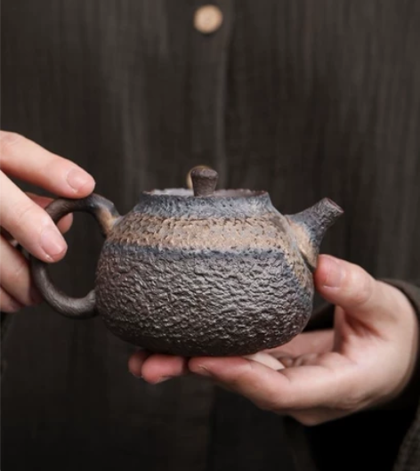 急售！最后一批石纹正把壶 手工复古日式粗陶...