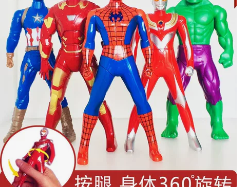 公仔Q版奥特曼英雄手办仿真书包儿童钢铁侠美...