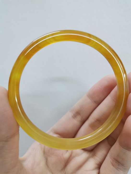 叮当镯 天然橘色玛瑙手镯 玉髓手镯  54...