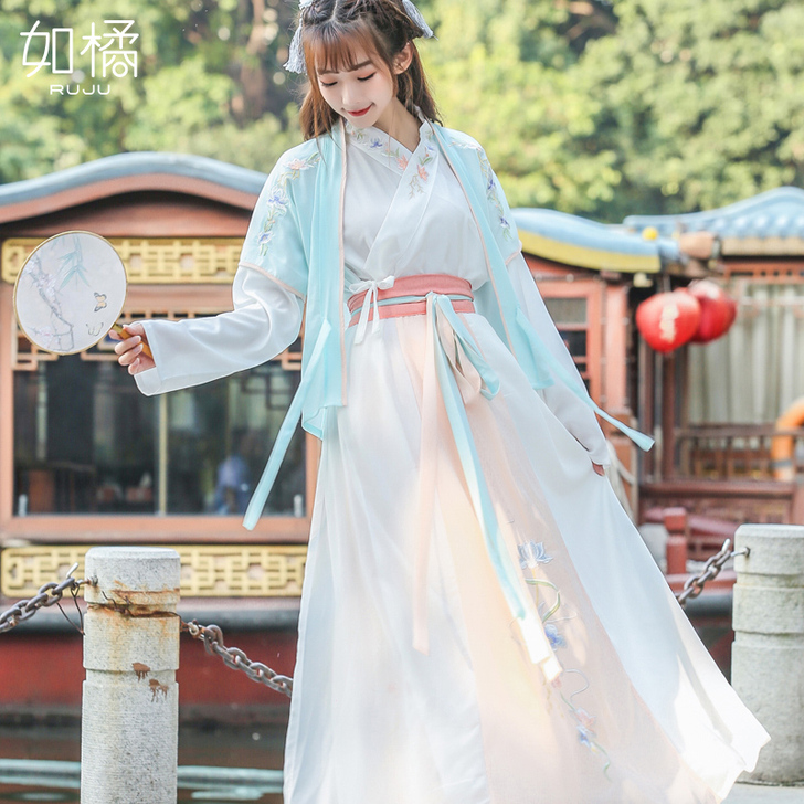 汉服女中国风仙气飘逸古风小个子樱花古装超仙...