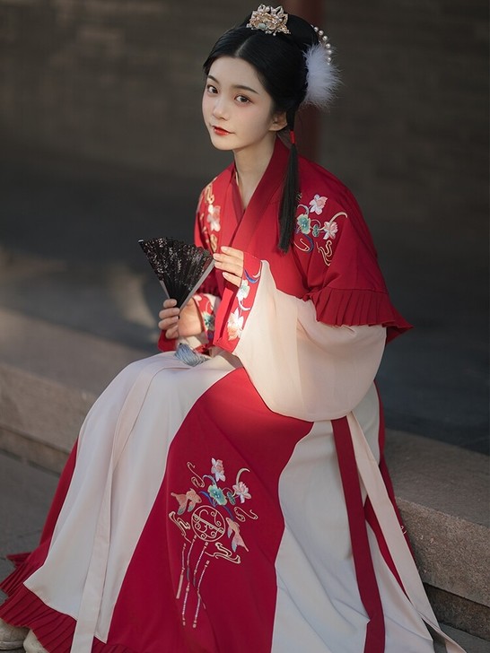 云芳晴浮蕖清原创汉服女晋制交领半臂齐腰