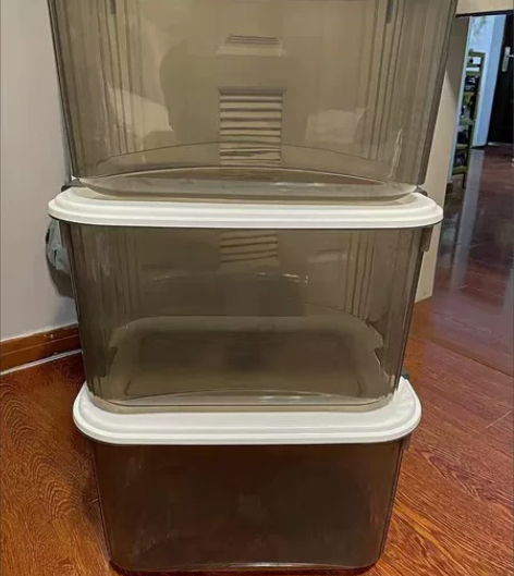 【清仓特价】透明收纳箱带盖装衣服储物箱子家...