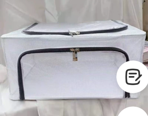 透明收纳箱钢架有盖可折叠防水 衣服，被子，...