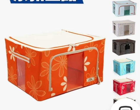 乐扣官方旗舰店收纳箱牛津布加厚被子衣物钢架...