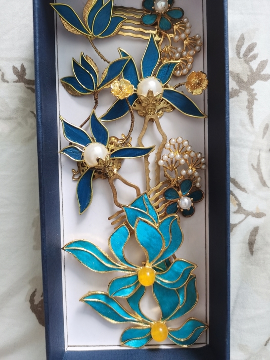 打包仿点翠鹅毛丝带点绸发钗发簪