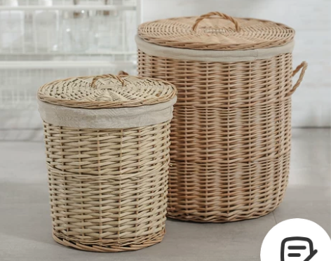 artlyly收纳箱藤编收纳筐家用大号有盖...