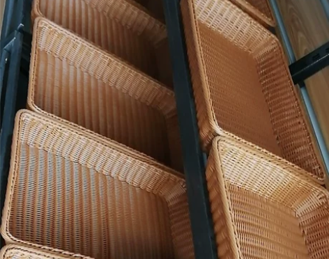 藤编收纳 藤编筐仿水果篮展示篮零食框塑料编...