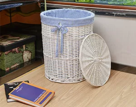 宜然家居脏衣篮藤编有盖收纳箱大号脏衣篓脏衣...
