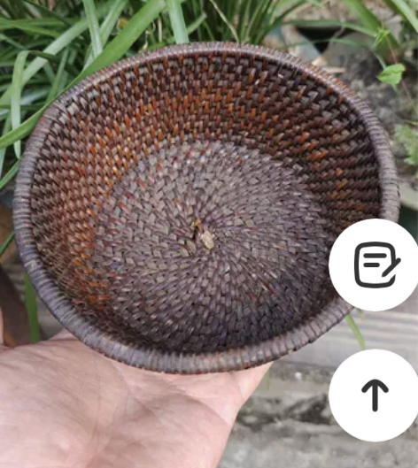 清代老藤编织收纳盒篮子一个 品相如图,篮子...