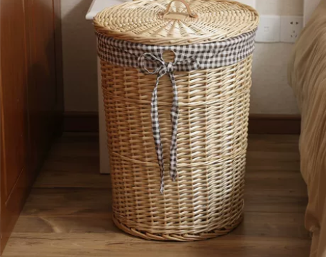 收纳筐脏衣篮藤编脏衣服收纳筐带盖脏衣篓杂物...