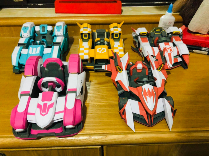 11辆 跑跑卡丁车纸模成品