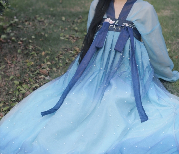 全新 什锦裳歌行原创汉服女钉珠渐变星空齐胸...