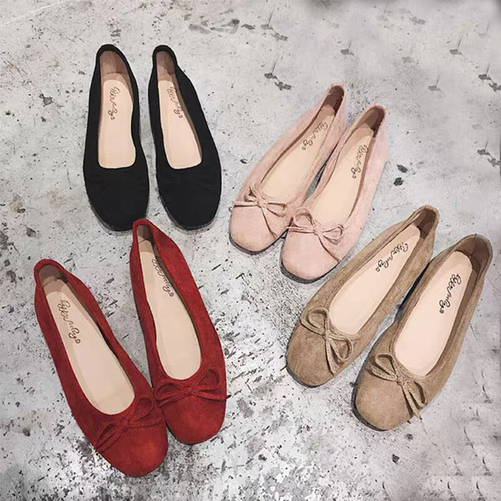 蝴蝶结单鞋平底鞋