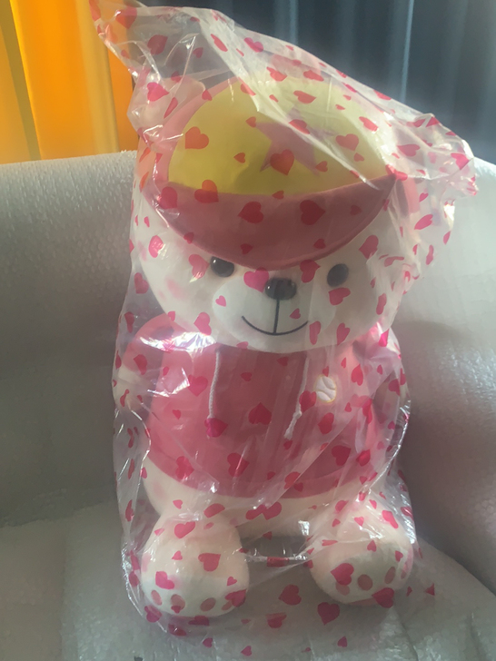 帽子熊玩偶，坐着高度70cm
