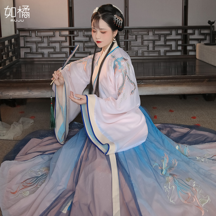 汉服女中国风原创仙气飘逸古风樱花古装广袖流...