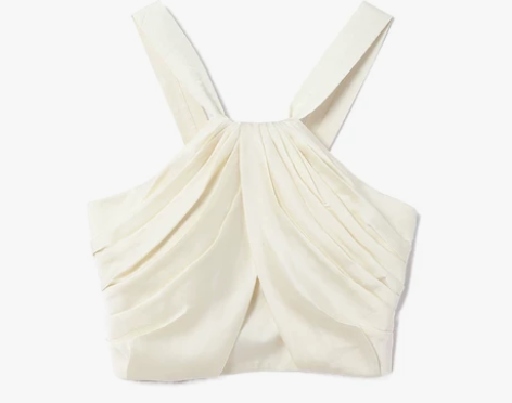 夏装新款女装设计感缎面光泽感黑色香槟加胸垫...