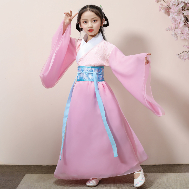 亲子汉服女广袖流仙裙中国风公主裙唐装礼服古...