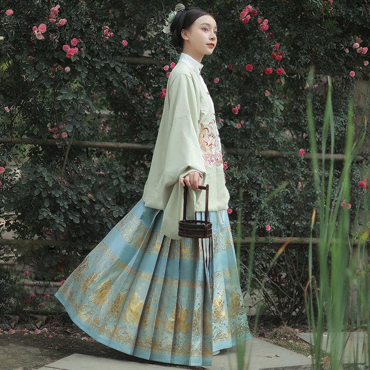 仙楚姬原创汉服女【俏鼠登莲】织金马面裙明制...