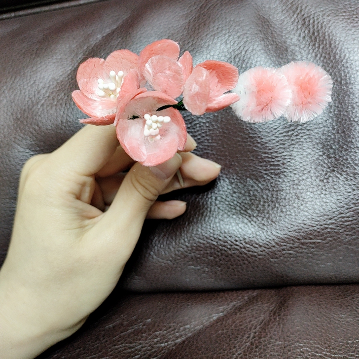 原创非遗绒花发簪「春风知意」   非扭扭，...