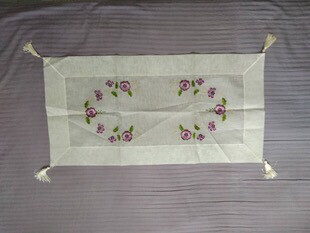 茶几 绣花台布 面料是麻 43X86cm,...